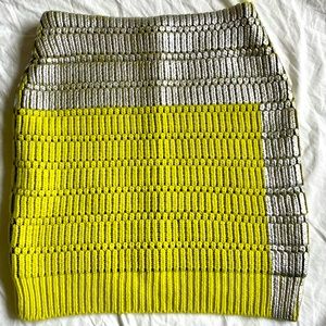 Fabulous electric lime/ silver Kenzo skirt L NWOT